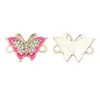 Al por mayor Versión Coreana Creativo Doble Colgante Patrón de Mariposa de Dibujos Animados Aleación con Goteo de Aceite Collar Pulsera Colgante Joyería Accesorios DIY