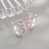 Novos Ear Cuffs de Três Zircônias Versátil Feminino Exquisite Zircônia Rosa Adorável Fresco Doce Joia de Orelha Feminina