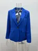 Traje casual de color sólido de nueva moda europea y americana 2025 con solapas entallado de un solo botón elegante chaqueta de traje para mujer