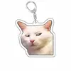 Linda idea de regalo de expresión de gatito acrílico, llavero colgante divertido para mascotas transfronterizo, recuerdo de perro
