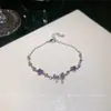 Pulsera Súper Brillante de Zirconia con Lazo y Corazón, Pulsera de Moda, Simple, Fresca y Dulce, Lujo Ligero, Joyería de Mano de Alta Gama y Exquisita