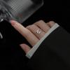 Anillo de doble capa de plata esterlina s925 con superficie irregular, ancho y hueco, pulsera minimalista europea y americana de celebridades de Internet J9285