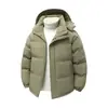 Chaqueta de Algodón con Capucha Sencilla de Color Sólido para Pareja Invierno 2026 Nuevo Abrigo de Algodón Versátil Casual Top Sencillo con Capucha Desmontable