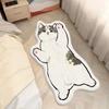 Alfombra Imitación Cachemira Gato de Dibujos Animados Alfombra de Piso para Dormitorio Estilo Hogar ins Manta de Cabecera de Chica Alienígena Alfombra de Felpa Antideslizante