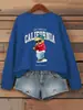 Sudadera con Estampado de Letras Rapper Bear Los Angeles para Mujer, Holgada, Cuello Redondo, Streetwear, Hip-Hop, Sudadera
