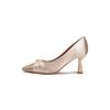 Sapatos Elegantes de Noiva para Casamento Feminino 2026 Novo Estilo Sapatos de Madrinha Salto Gatinho Francês Solado Macio de Seda Salto Alto Confortável