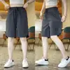 Pantalones Cortos Casuales de Seda de Hielo para Hombre Verano Delgados Talla Grande Sueltos Ropa Exterior Secado Rápido Pantalones de Media Pierna Ropa de Trabajo Americana Pantalones Deportivos