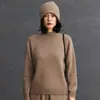 Nueva Ropa de Punto de Cachemira para Otoño e Invierno para Mujer, Cuello Semitortuga, Holgada, Informal, Sencilla, Versátil Ropa de Punto de Cachemira para Ir al Trabajo y Uso Urbano