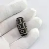 Estilo Étnico Retro Ágata Dzi Dios de la Riqueza Dzi Perla Superior Ágata Roja Negra Envejecida Diente de Tigre Perla Barril Nueve