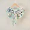 Chal Estilo Pintura al Óleo con Colgante de Perla, Chal Pequeño para Hombros para Mujer, Cuello Falso Decorativo de Anacardo de Alta Gama, Chaleco para Habitación con Aire Acondicionado