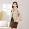 Invierno 2026 Nueva Chaqueta de Algodón Gruesa Cálida Casual con Cuello Alto para Mujer Corta Moda Abrigadora Acolchada Abrigo