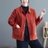 Foto Real de Chaqueta Corta de Trabajo de Color Sólido de Algodón Lavado para Mujer, Nuevo Estilo de Primavera, Top Casual Simple de Talla Grande para Viajar al Trabajo