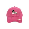 Boné de Baseball Bordado com Desenho de Cachorro Versão Coreana para Mulheres, Proteção Solar Primavera e Verão, Versátil, Afina o Rosto, Boné Pequeno com Aba Curva