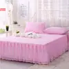 Faldón de Cama con Borde de Encaje Europeo Estilo Colcha Pieza Única Estilo Princesa Encaje Cubierta Protectora Delgada para Cama de 1.8m Resistente al Polvo Verano