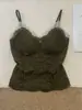 Camisola de Renda Atmosférica de Camada Dupla com Bojos Estilo Puro Desejo Roupa de Baixo de Alta Qualidade Top para Mulheres