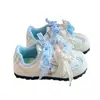 Tênis infantil, nova coleção outono 2026, sapatos femininos estilo coreano, tênis esportivos respiráveis para meninas, sapatos de sola macia estilo "Forrest Gump"