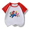 Ropa Infantil Mario Camiseta de Algodón Manga Corta Shorts Conjunto de Dos Piezas Verano Infantil Nuevo Niños Guapo Casual