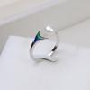 Anillo Abierto de Plata S925 con Goteo de Pegamento Anillo para Dedo de Mujer Anillo para Dedo Ajustable tamaño diy Accesorios de Perla Vacío 115
