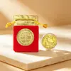 2027 Año de la Oveja Moneda de Oro Propicia Atracción de Riqueza Tarjeta de Dinero Bolsa de Terciopelo Paquete de Sobre Rojo Moneda Conmemorativa de Pan de Oro Regalo de Año Nuevo