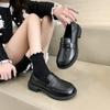 Zapatos de cuero estilo japonés para mujer, estilo británico coreano, estudiantes, primavera y otoño 2024, nuevos mocasines retro sin cordones, zapatos planos