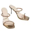 Nuevos Zapatos de Tacón Alto con Pedrería Verano Sandalias de Verano Ropa de Exterior para Mujer Sandalias de Tacón Alto Mujer