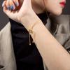 Versión coreana de pulsera sencilla de hueso de serpiente de oro de 18 quilates popular en línea para novias estudiantes simple ins Mori longitud ajustable no se desvanece