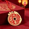 Que la fortuna llegue cuando las cosas vayan bien: Moneda de bronce dragón se eleva a la prominencia, estilo chino grabado étnico llavero collar colgante, en stock para venta al por mayor