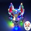 Máscara LED de zorro para fiesta de Halloween, atmósfera de festival de terror, máscara con muecas que saltan en los ojos, superficie luminosa caliente transfronteriza