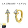 Pendientes de cruz de plata de ley S925 transfronterizos con moissanita, incrustados con moissanita, joyería de plata de lujo ligero, venta al por mayor de fábrica