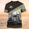 Camiseta de Manga Corta para Hombre Estilo Chico Duro Elegante de Verano Camión 3D Conductor de Furgoneta Trabajo Secado Rápido Holgada
