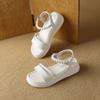 Sandalias de Plataforma de Suela Gruesa para Mujer 2025 Nuevo Verano Correa de Perlas Estilo Chanel de Moda Casual Zapatos de Playa Versátiles