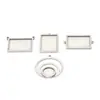 Bases de Colgante Rectangulares y Redondas de Acero Inoxidable Cortadas a Medida Dos en Uno de la Fábrica Original para Joyería DIY