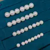 Pendientes de Perla de Imitación Swarovski Perforados por la Mitad Perlas Blancas Australianas de Alta Calidad Perlas de Oro 650 3-8mm 10mm 14mm Perlas de Concha Cuentas Redondas