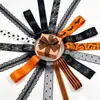 Embalagem de Presente de Abóbora e Morcego Transfronteiriça Decoração de Casa para Feriados Fita com Borda de Arame de Halloween Fita de Halloween