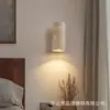 Lámpara de pared vintage de travertino amarillo estilo japonés, lámpara de pared para mesita de noche de dormitorio estilo wabi-sabi, lámpara de pared de madera para casas de huéspedes y pasillos de hotel