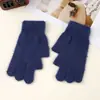 Luvas de tricô com pelo sintético de vison para dois dedos com forro de fleece, fio espesso, compatíveis com tela sensível ao toque, para homens, mulheres, estudantes, ciclismo, luvas quentes de inverno