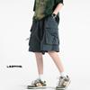 Pantalones Cortos Cargo Personalizados para Hombre Verano Talla Grande Marca de Moda Americana High Street Funcionales Delgados de Secado Rápido Pierna Ancha Casual de Cinco Puntos