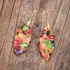 Pendientes de piedra a juego con forma de ojo de caballo, populares en Amazon, joyería de moda europea y americana, venta al por mayor