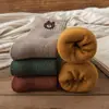 Meias de Urso Femininas Meia de Cano Médio Primavera Outono e Inverno Veludo Espessadas Quentes Meias de Toalha Meias de Algodão Pretas Meias de Cano Longo Terry
