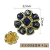 Botões de Liga de Zinco com Cristal Bordados à Mão com Pedras Preciosas Multicores, Botões Florais Vintage, Decoração de Roupas e Bolsas Estilo Chanel, Botões de Moda Dourados