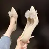 Tacones de aguja de punta fina estilo hada para mujer, elegantes planos de punta fina con lazo, nueva colección otoño/invierno 2026