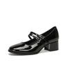 Sapatos Mary Jane para Mulheres, Novo Estilo Francês Primavera 2026 Sapatos Baixos de Salto Único, Saltos Grossos, Sapatos de Couro Estilo Britânico Modernos, Sapatos de Casamento