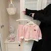 Ropa de Primavera para Niñas 2026 Nueva Sudadera con Capucha Rayada Elegante Pantalones Jogger Deportivos Casuales de Moda Conjunto de Dos Piezas