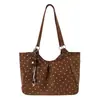 Bolsa elegante de bolinhas para mulheres, nova bolsa tote para o trabalho da primavera de 2026, grande capacidade, bolsa de mão com alça de ombro