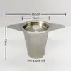 Venta al por mayor de fabricante colador de té de acero inoxidable de doble oreja, separador de té, filtro de té, colador para taza de té, filtro de hojas de té para bolsita de té, malla para taza