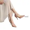 Saltos altos stiletto de bico fino para o trajeto do trabalho 2026 novos sapatos de trabalho de bico fino com estilo francês e apelo profissional na cor nude