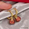 Pendientes Ankela de Granada Roja para Mujer, Estilo Retro, Sensación de Alta Gama, Pendientes Clásicos Versátiles para Primavera y Verano, Diseño Exquisito de Nicho