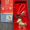 Llavero de Oro Puro 999 Colgante Dorado, Año del Caballo Bolsita de la Suerte de Pan de Oro Adorno Colgante para Coche, Regalo de Alta Gama