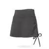 Saia-short de ioga com cordão de cintura alta para mulheres, amarração lateral ajustável, saia curta em A, anti-exposição, tamanho grande, saia esportiva para fitness, verão