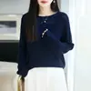 Suéter Tejido Calado de Un Hombro Estilo Suave para Mujer, Puntos Finos Brillantes, Manga Larga, Holgado, Elegante, Top Capa Base Interior